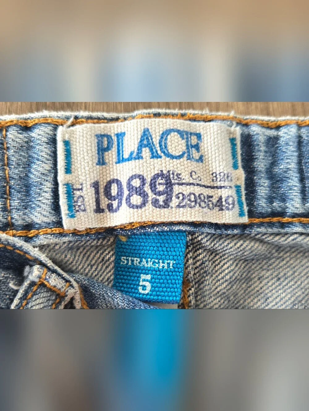 Children's Place Boy's Straight Leg Adjustable Waist Blue Jeans Size 5